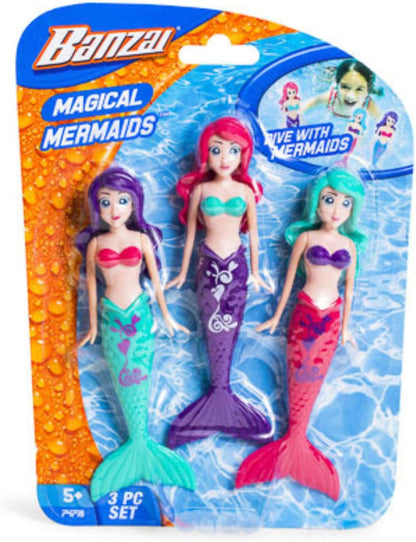 Fun Stuff  Spring and Summer 3 Piece Magical Mermaid Dolls, in Assorted Colors