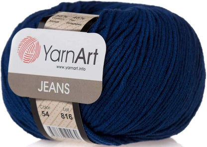 55% Cotton 45% Acrylic  Jeans Sport Yarn 1 Skein/Ball 50 Gr 174 Yds (1)