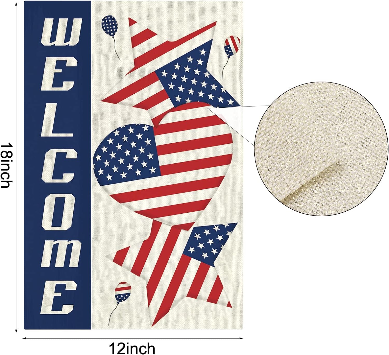 4Th of July Decorations Outdoor, 4Th of July Garden Flag Fourth of July Decorations Patriotic Yard Flag American Flag Double Sided Patriotic Flags Independence Day Yard Outdoor Flag 12X18 Inch
