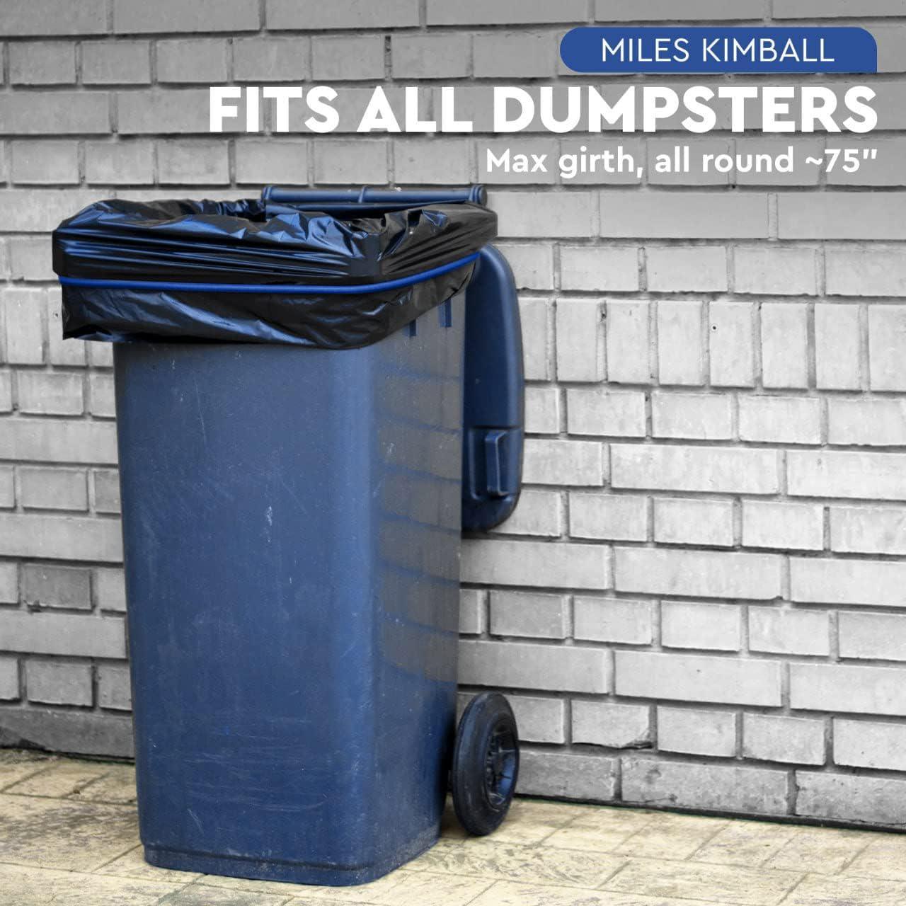 Miles Kimball Trash Can Bands Set of 3 Metal Connector Fits 13 to 33 Gallon Trash Bag Durable Elastic Garbage Bag Band for Indoor Outdoor Waste Basket Rubber Bands For Round & Square Bins Blue - Loomini