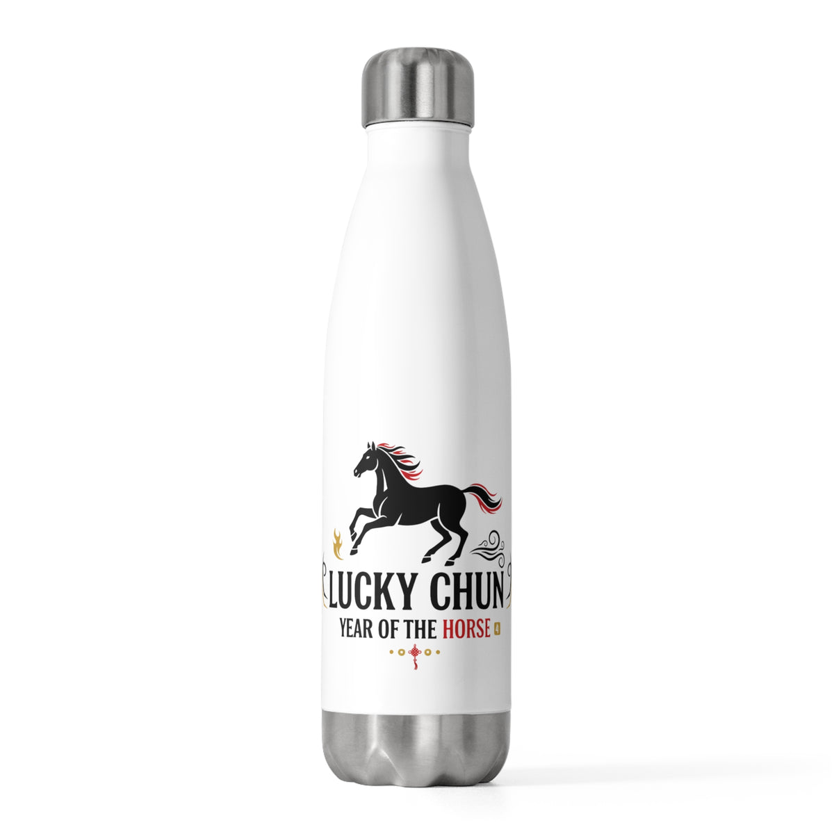 Lucky Chun Horse (V4) | 20oz Insulated Stainless Steel Tumbler | Lunar New Year 2026 Gift | Red & Gold Paper-Cut Style