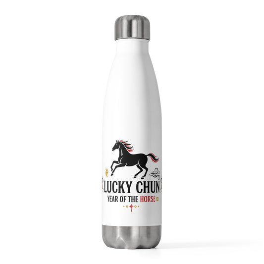 Lucky Chun Horse (V4) | 20oz Insulated Stainless Steel Tumbler | Lunar New Year 2026 Gift | Red & Gold Paper-Cut Style