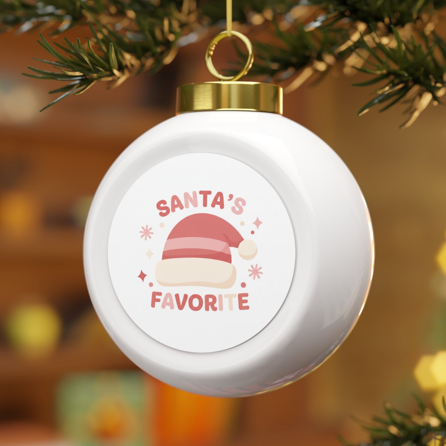 Christmas Ball Ornament Santa's Favorite – Glossy Ceramic