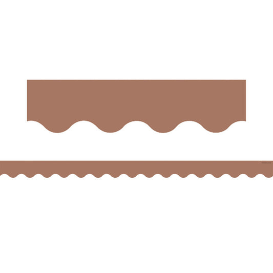 Mocha Scalloped Border Trim, 35 Feet
