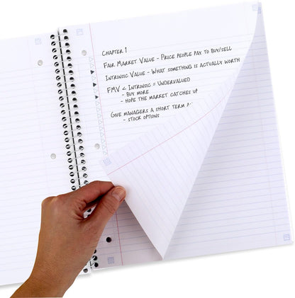 Spiral Notebooks + Study App, 2 Pack, 1 Subject, College Ruled Paper, 11" X 8-1/2", 80 Sheets, Soft Petals (820331F-ECM)