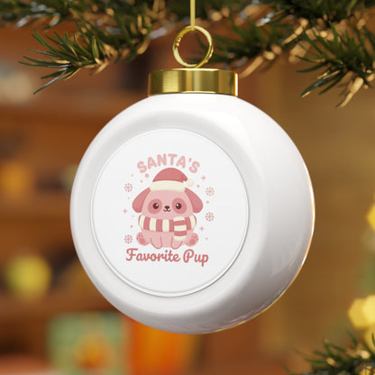 Ceramic Christmas Ball Ornament - Santa's Favorite Pup
