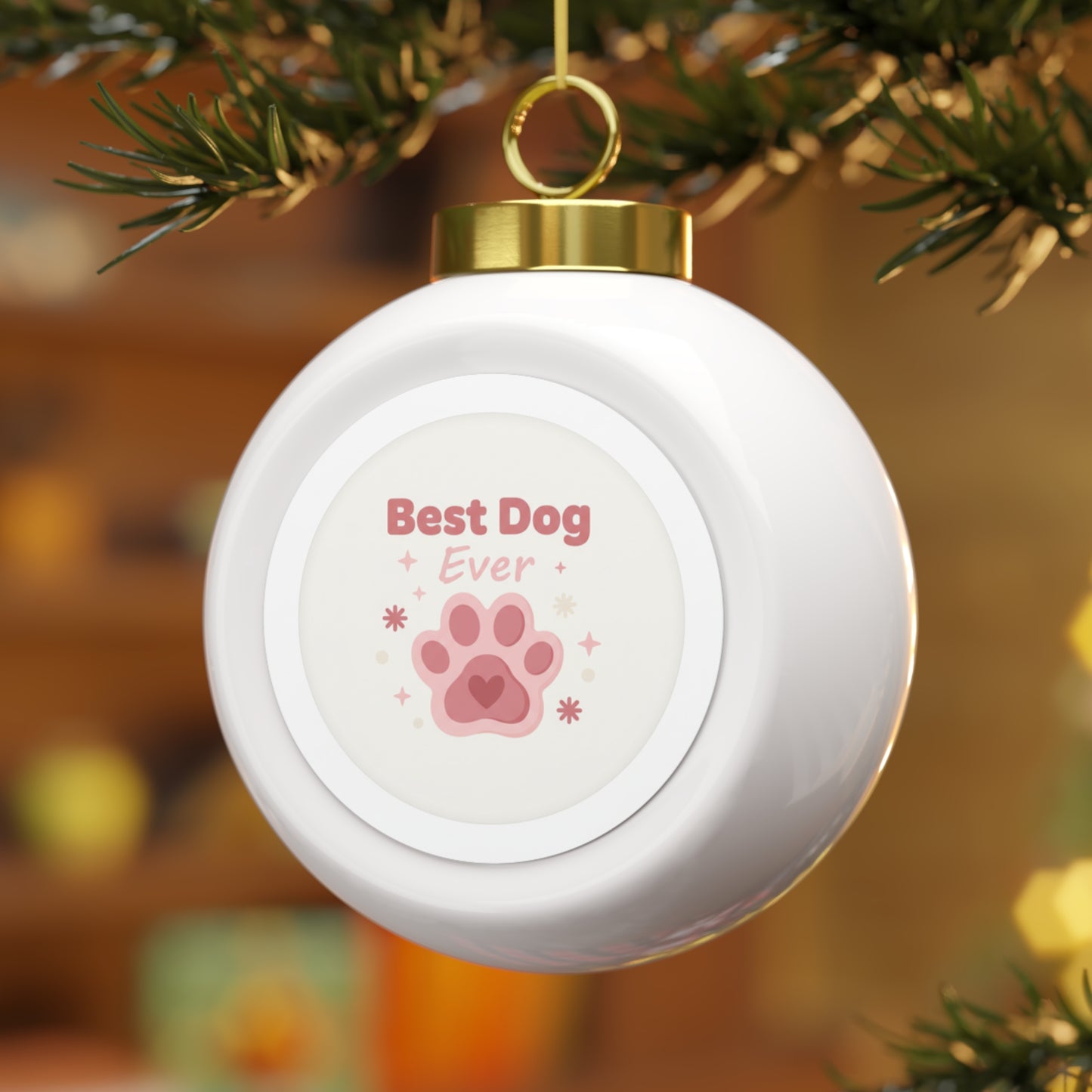 Ceramic Christmas Ball Ornament — Best Dog Ever
