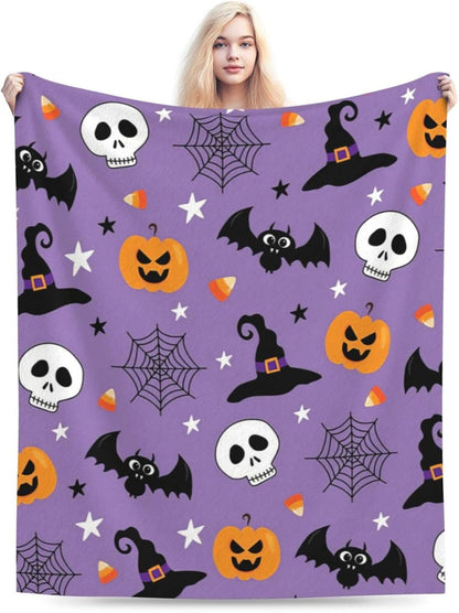 Fall Decor Pumpkin Blanket Autumn Harvest Throw Blankets Soft Cozy Plush Fleece Pumpkin Bedding Blanket for Girls Kids Adults 60" X 80"