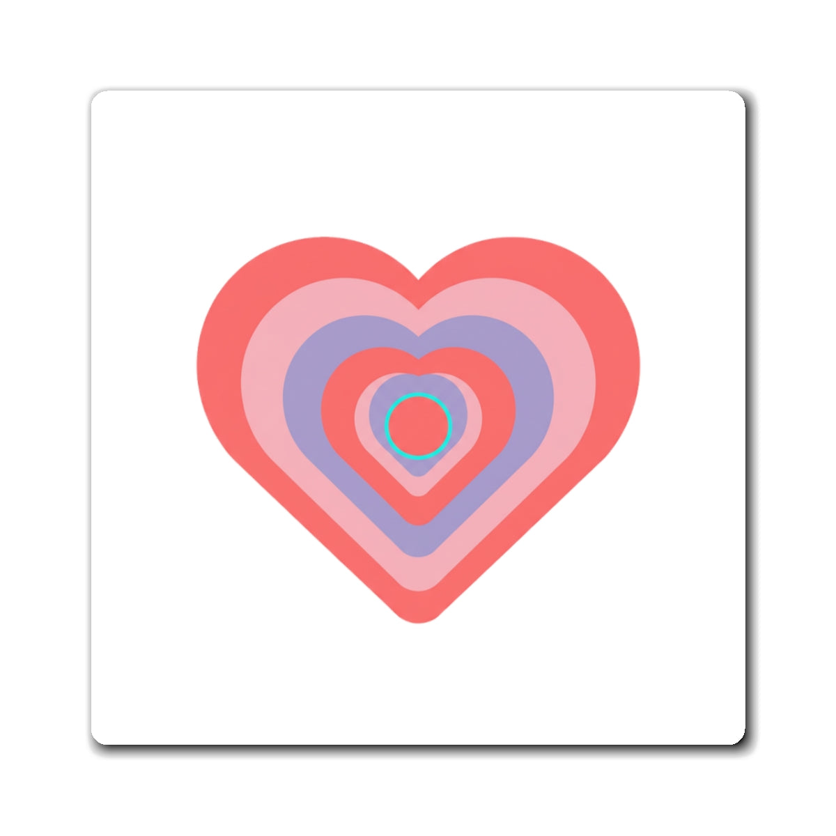 Radial Heart Energy Pulse | Sublimation Fridge Magnet Set | Valentine & Galentine Gift for Friends/Family | Y2K Aesthetic