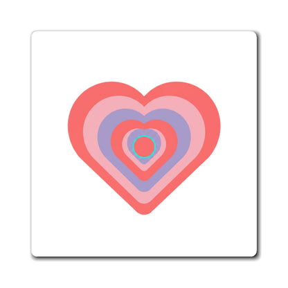 Radial Heart Energy Pulse | Sublimation Fridge Magnet Set | Valentine & Galentine Gift for Friends/Family | Y2K Aesthetic