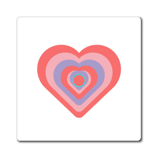 Radial Heart Energy Pulse | Sublimation Fridge Magnet Set | Valentine & Galentine Gift for Friends/Family | Y2K Aesthetic