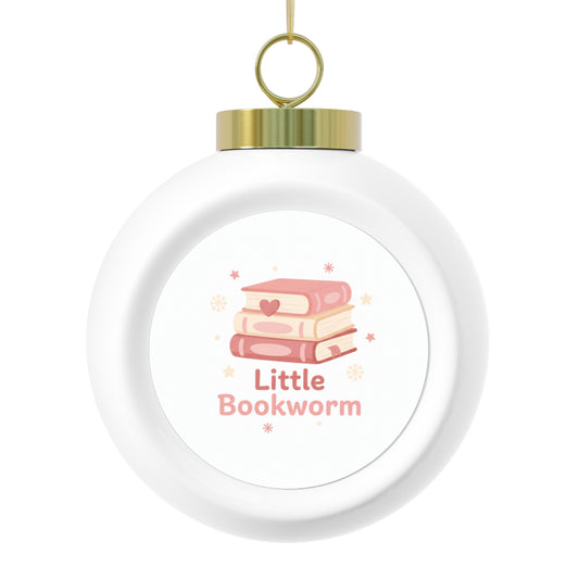 Ceramic Christmas Ball Ornament - Little Bookworm