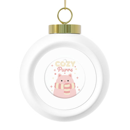 Christmas Ball Ornament Cozy Purrs Cat Holiday Ornament