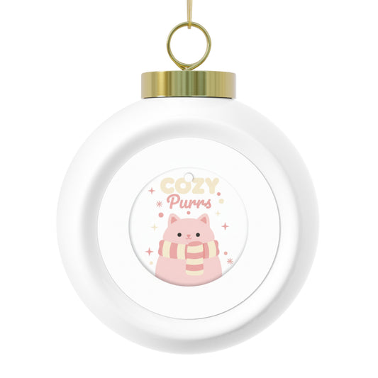 Christmas Ball Ornament Cozy Purrs Cat Holiday Ornament