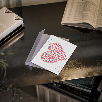 Star Cluster Heart | Valentine Holiday Greeting Card & Postcard | Galentine’s, Partner, Bestie | Y2K Pink Gold Aesthetic