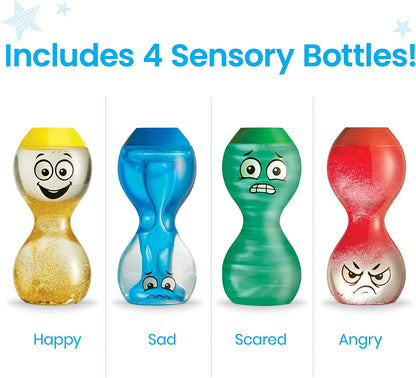Express Your Feelings Sensory Bottles- Primary Emotions, Toddler Sensory Toys, Quiet Fidget Toys, Play Therapy Toys, Calm down Corner Supplies, Calming Corner, Social Emotional Learning