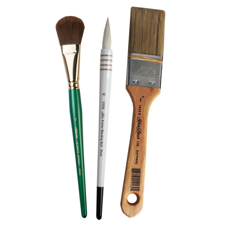 Larger Blending Mix Brush Set, 3 Brushes