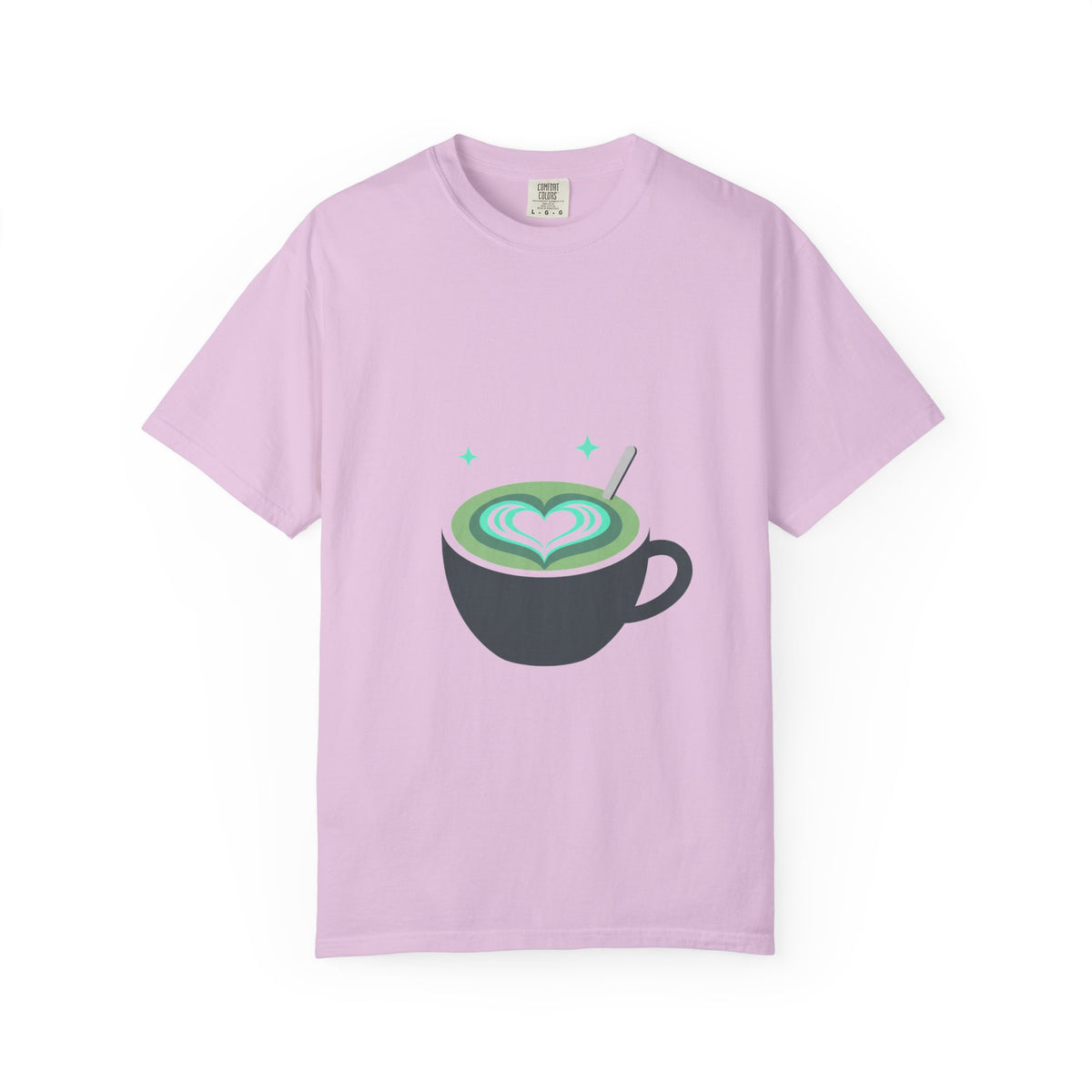 Matcha Latte Heart Graphic | Garment-Dyed Unisex T-Shirt, Soft Cotton Tee | Valentine & Galentine Gift | Cafe Aesthetic