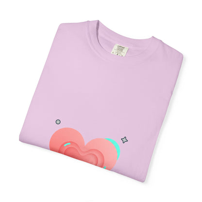 Gradient Blob Heart Tee | Garment-Dyed Unisex Crewneck T-Shirt | Valentine & Galentine Gift | Y2K Soft Aesthetic