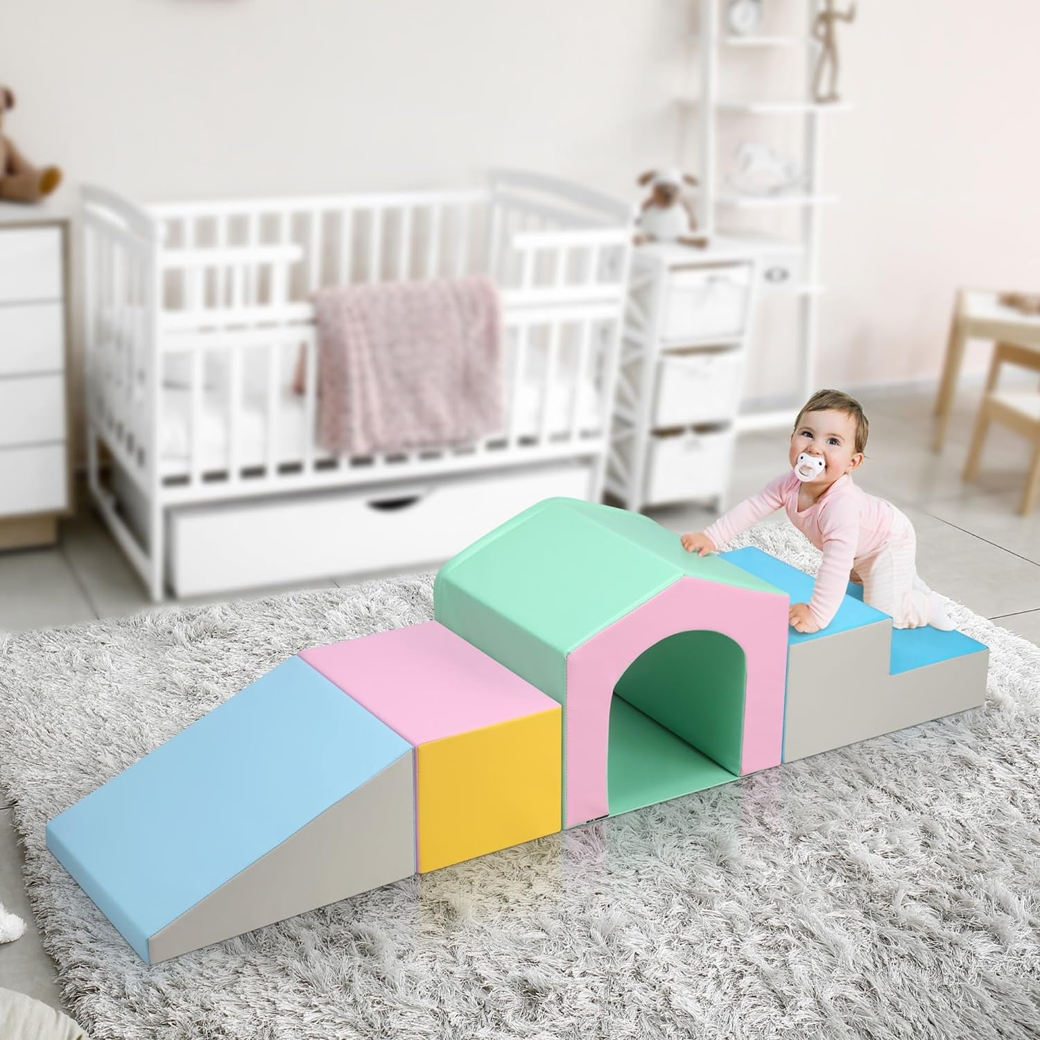 Soft Climb and Crawl Activity Playset Blocks,Foam Climb Blocks,Climbing Blocks for Toddlers, Soft Play Climbing for Toddlers,Toddler Climbing Toys