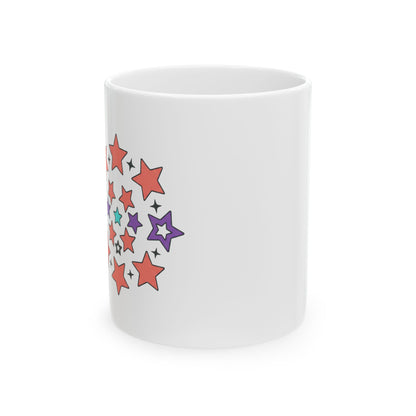 Pink-Purple Star Cluster | 11oz Ceramic Coffee Mug for Daily Sips | Galentine’s & Valentine Gift for Friends | Y2K Celestial