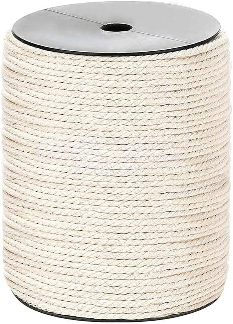 Macrame Cord 3Mm X 328Yards(984Feet), Natural Cotton Macrame Rope - 3 Strands Twisted Macrame Cotton Cord for Wall Hanging, Plant Hangers, Crafts, Gift Wrapping and Wedding Decorations