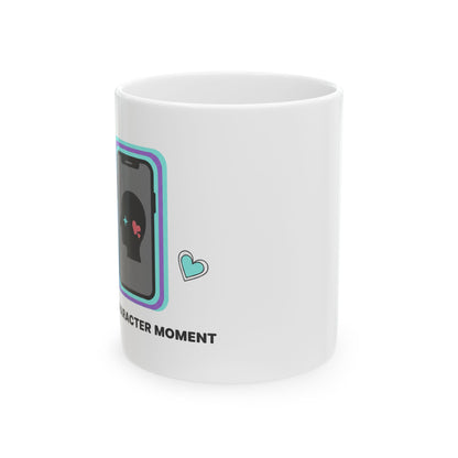Selfie Moment Line Art | 11oz Ceramic Coffee Mug for Besties | Galentine’s Day & Friend Gift | Aesthetic Valentine Vibes