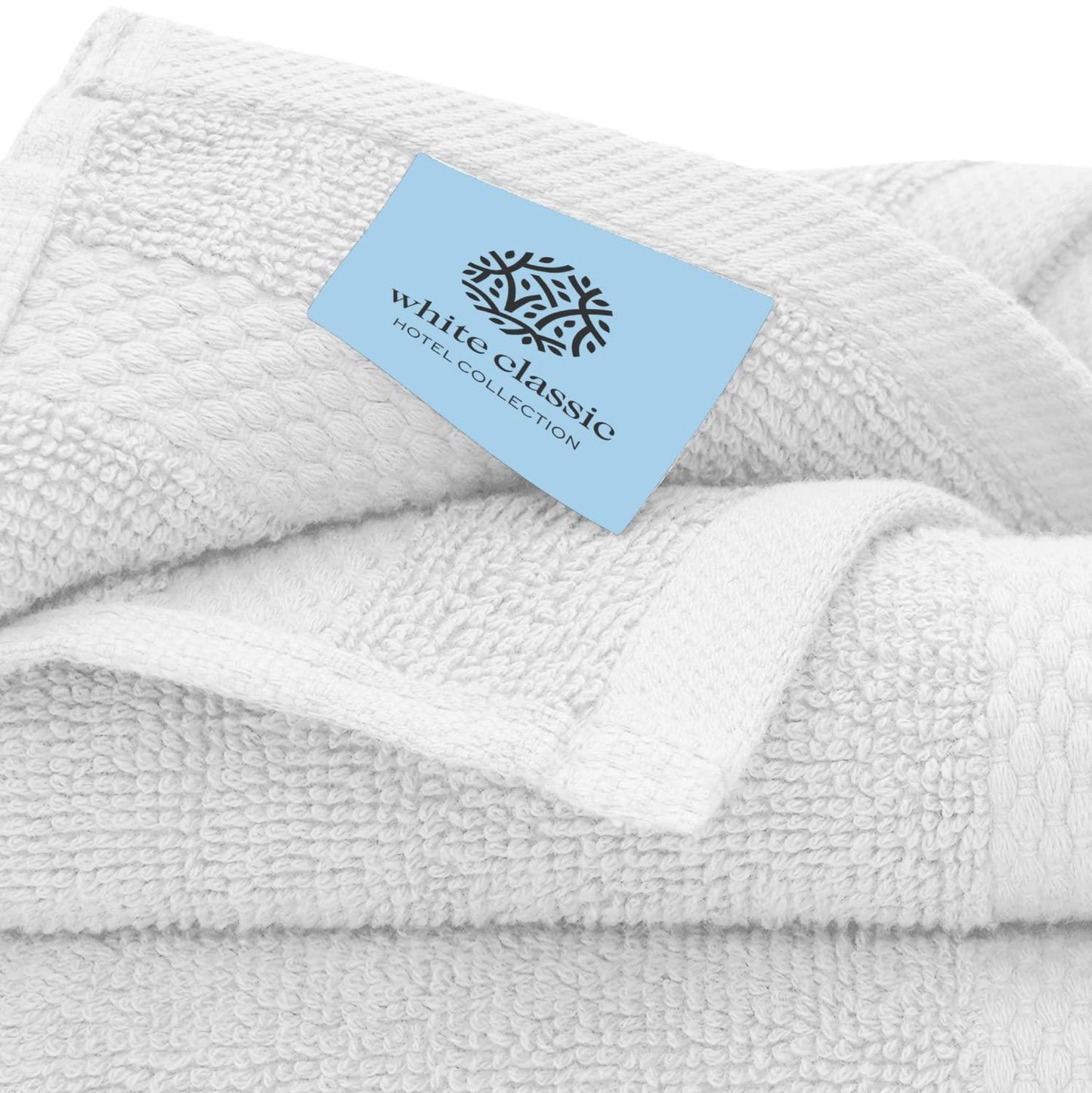 Luxury Cotton Washcloths   Large Hotel Spa Bathroom Face Towel  12 Pack  Silver