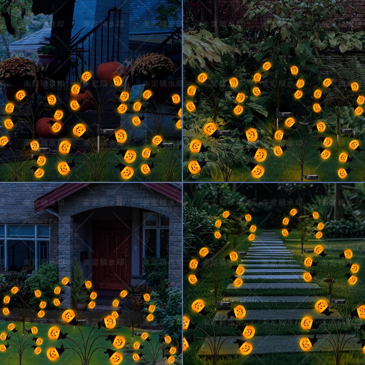 Halloween Decorations Outdoor, Solar Halloween Garden Lights, Solar Firefly Lights Outdoor Waterproof for Yard (Pumpkin2P)