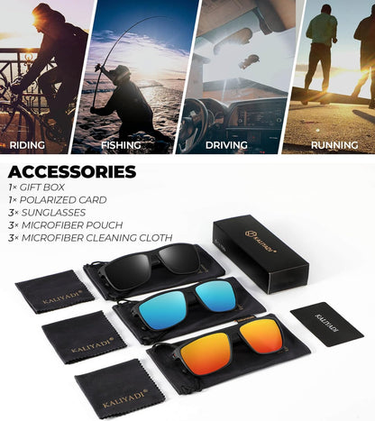 Polarized Sunglasses for Men, Lightweight Sun Glasses with UV Protection for Driving Fishing Golf