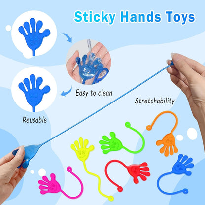 Sticky Hands Bulk 48 PCS Party Favors for Kids 4-8 8-12 Stretchy Sticky Hand Toy Christmas Stocking Stuffers for Kids Goodie Bag Stuffers Treasure Box Toys for Classroom Prizes Birthday Party Supplies