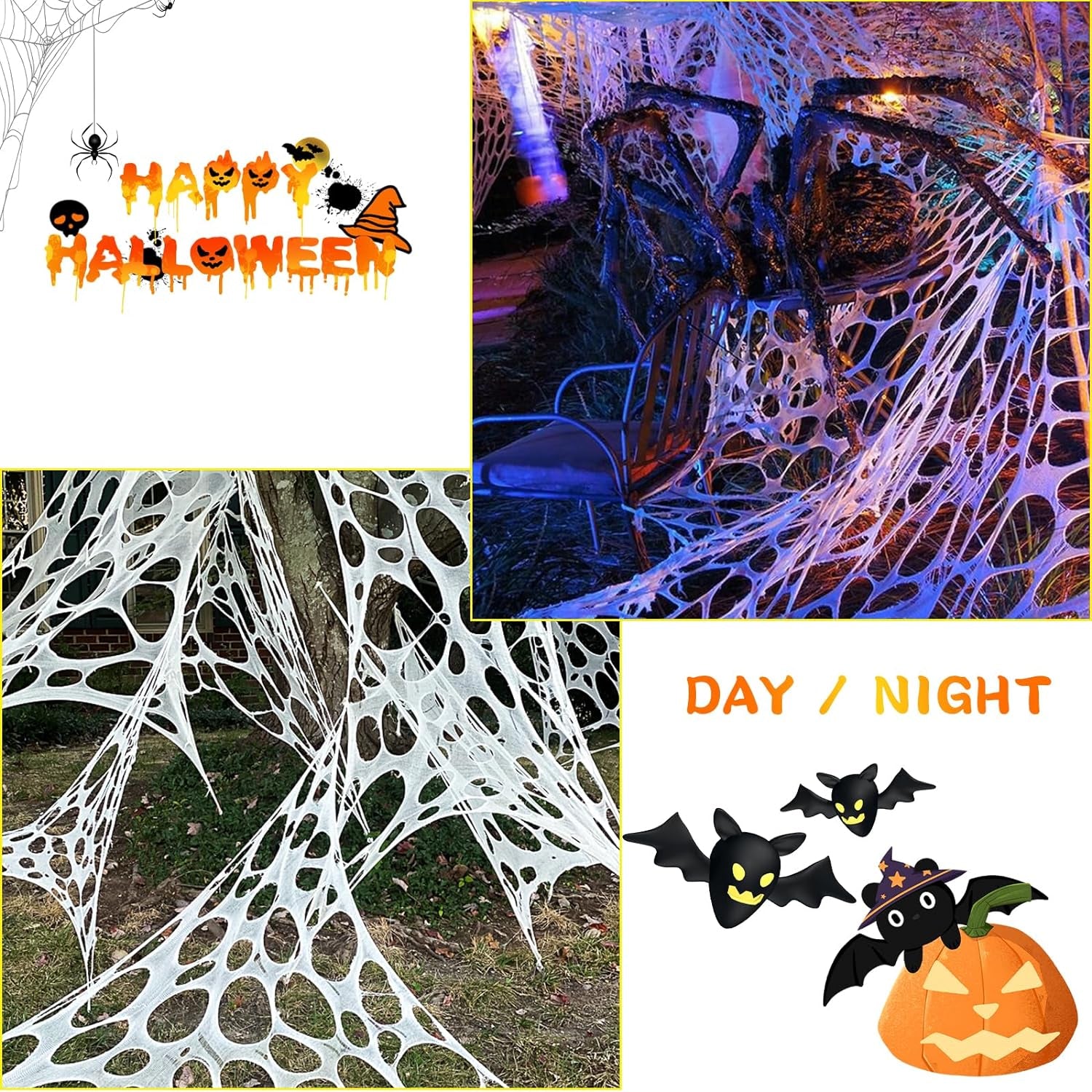 Spider Web Halloween Decorations Outdoor