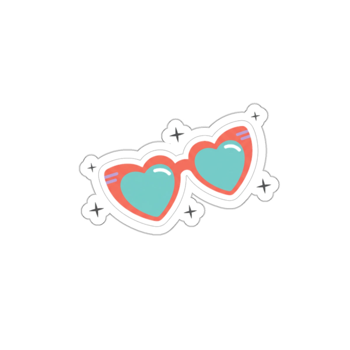 Y2K Heart Sunglasses Sticker | Die-Cut Vinyl Sticker for Laptop & Water Bottle | Valentine & Galentine Gift | Pink Gradient Aesthetic