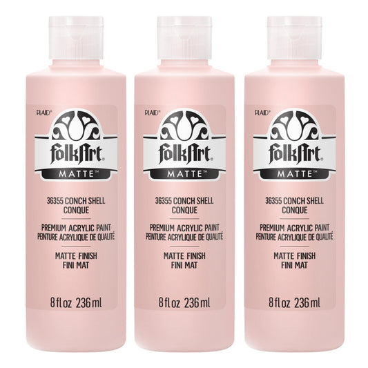 Acrylic Paint Matte, 8oz., Conch Shell, Pack of 3