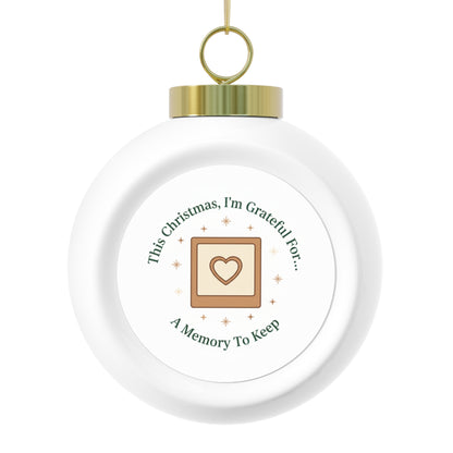 Christmas Ball Ornament – A Memory To Keep, Vintage Ceramic Keepsake