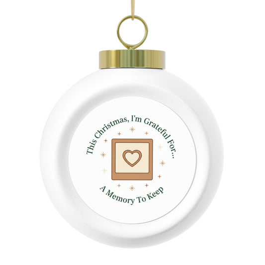 Christmas Ball Ornament – A Memory To Keep, Vintage Ceramic Keepsake