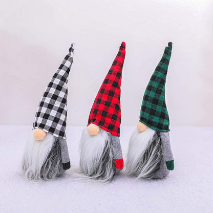 Gnomes Christmas Decorations 3PC Handmade Santa Scandinavian Tomte Plush Gnom, Home Tabletop Ornaments Christmas Gnome Decor for Adults.