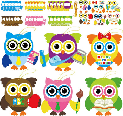 30 PCS First Day of School Craft Kits for Preschool Kids, Colorful Owl DIY Craft Back to School Crafts Bulk Owls Themed Bulletin Board Classroom Game Activities Party Favors