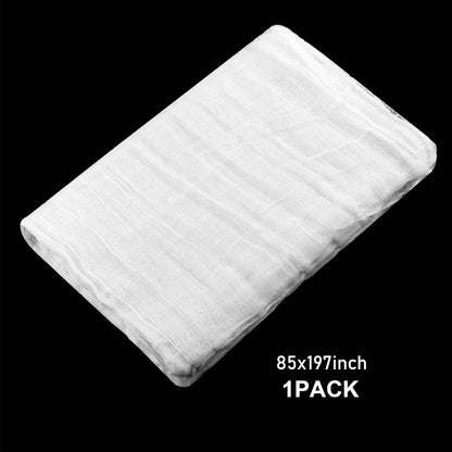 Halloween Decorations Halloween Creepy Cloth, Cotton Muslin Spooky Cheesecloth for Halloween Party Indoor Outdoor Spook Houses Doorways (White,85 X 197 Inch)