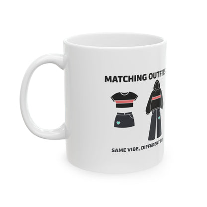 Matching Outfits Gradient Duo | 11oz Ceramic Coffee Mug | Galentine’s Day Best Friend Gift | Y2K Aesthetic Valentine