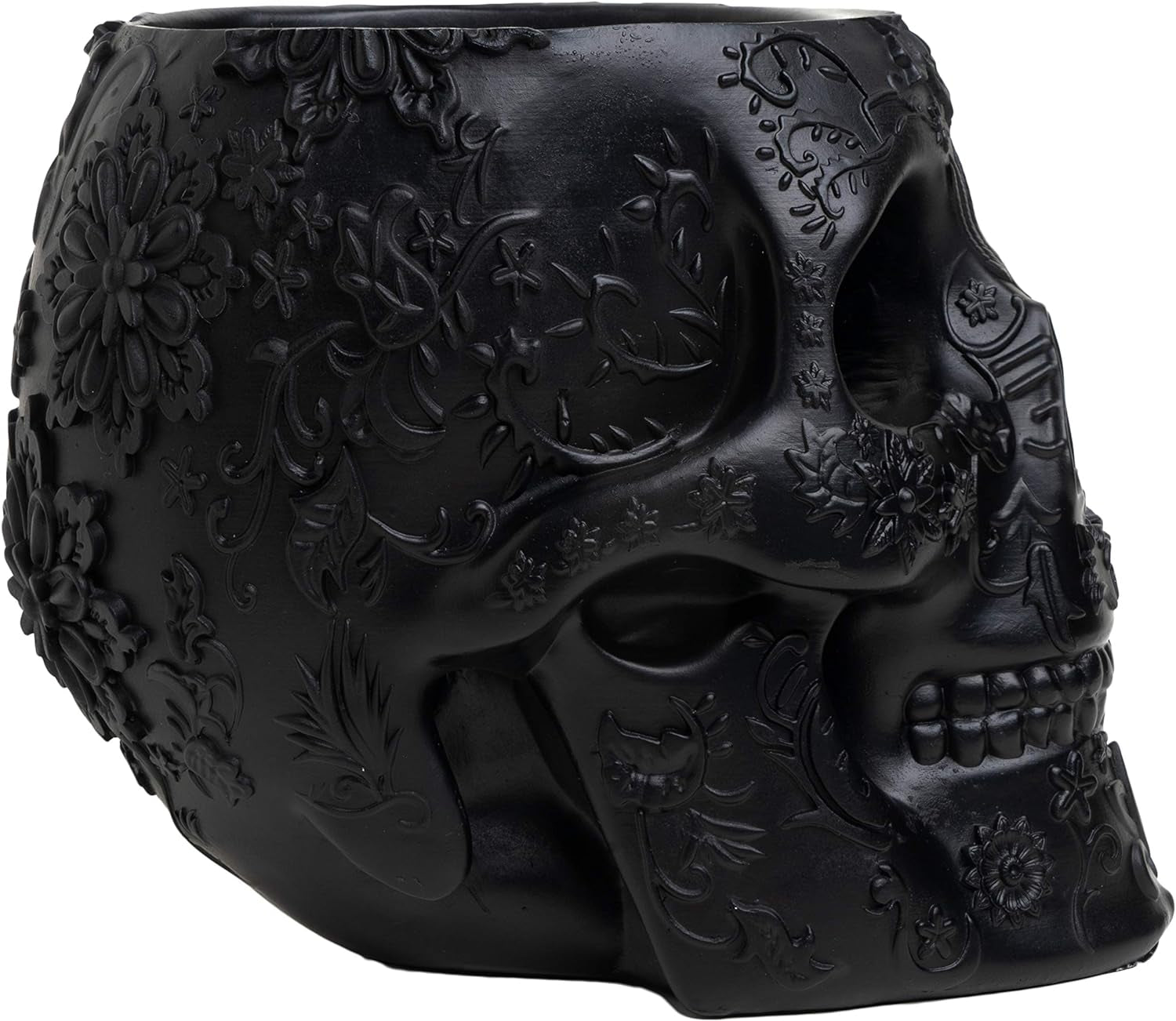 Skull Makeup Brush and Pen Holder Extra Large, Strong Resin Extra Large Halloween (Pink)