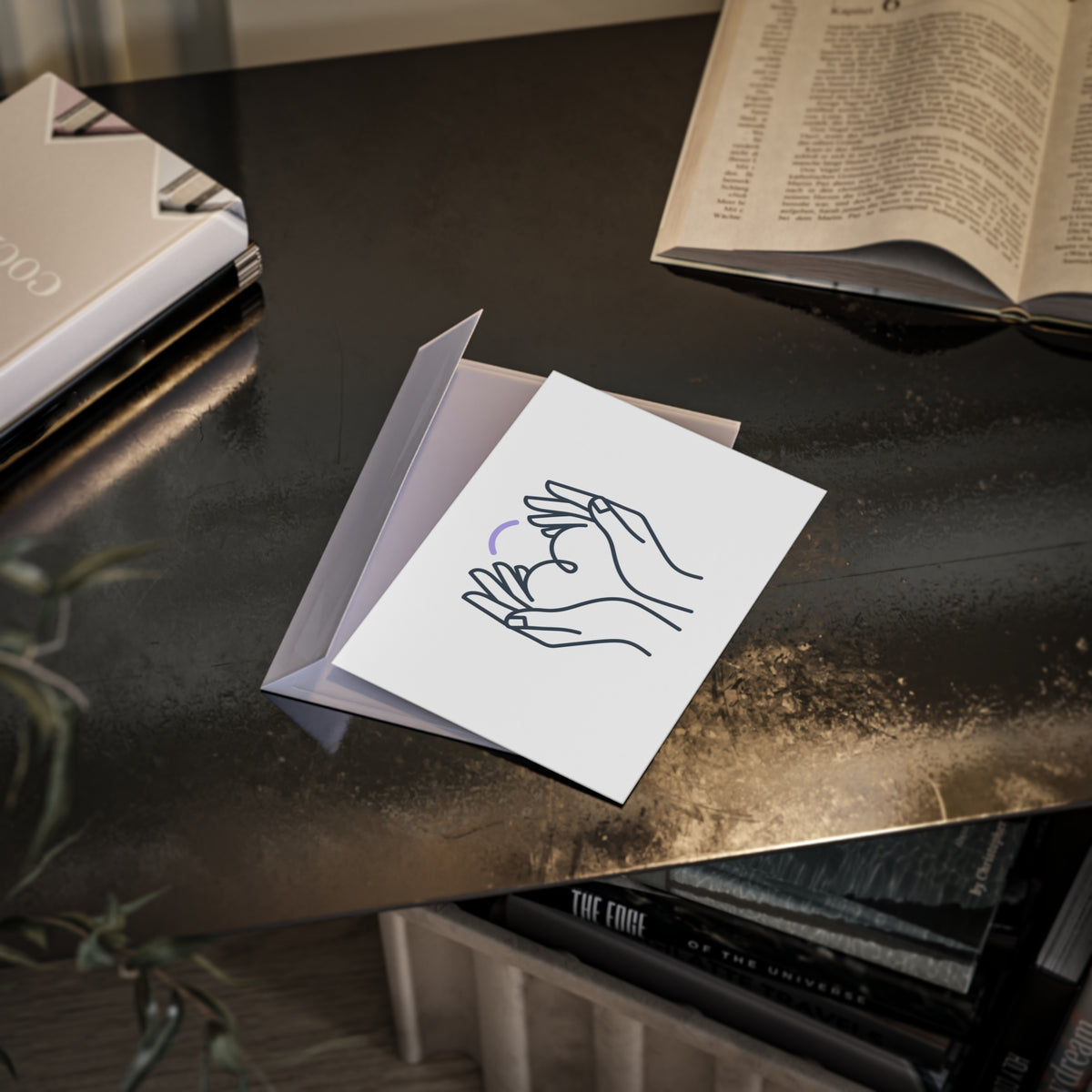 Line Art Heart Hands | Valentine Holiday Greeting Card Set | Lover, Family & Friend Card | Minimalist Y2K Aesthetic