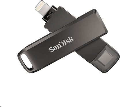 256GB Ixpand Flash Drive Luxe - the 2-In-1 USB for Iphone, Ipad, and Computer - Thumb Drive with Lightning and USB Type-C Connectors – SDIX70N-256G-GN6NE