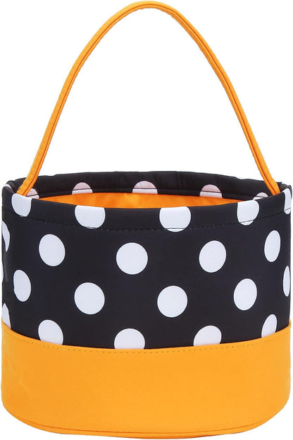 Halloween Trick or Treat Bag Halloween Candy Bucket Fabric Tote Gift Candy Bag Candy Polka Dot Skull Pumpkin Stripe Halloween Party Favors