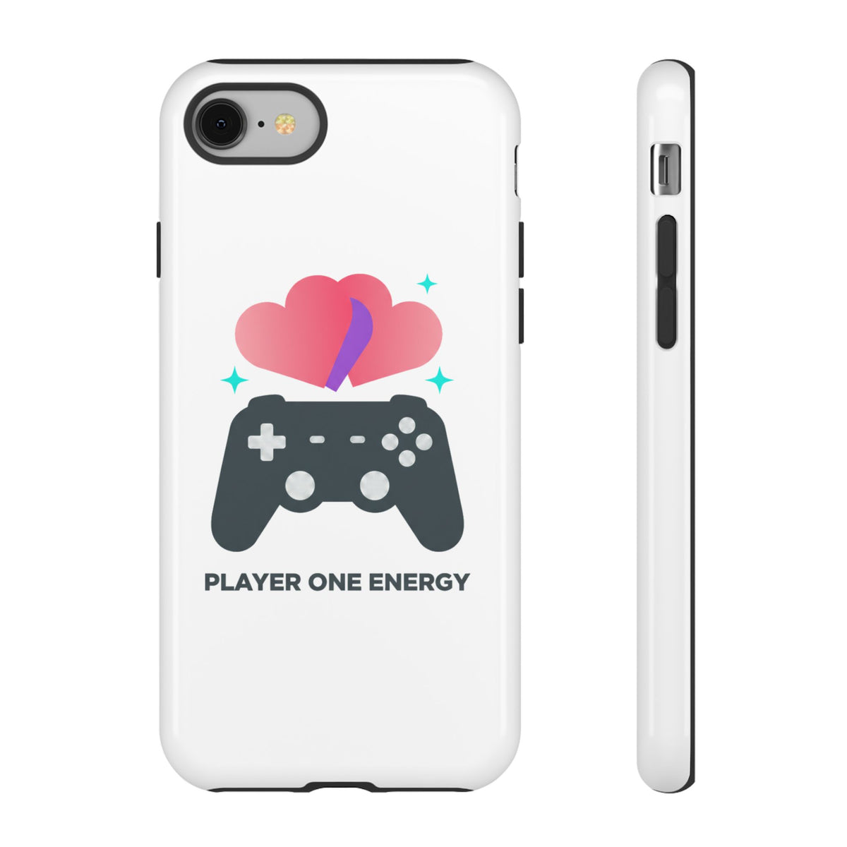 Game Controller Hearts | iPhone 17 Slim Glossy Case for Gamers | Valentine & Galentine Gift for Her/Him | Pastel Y2K Aesthetic