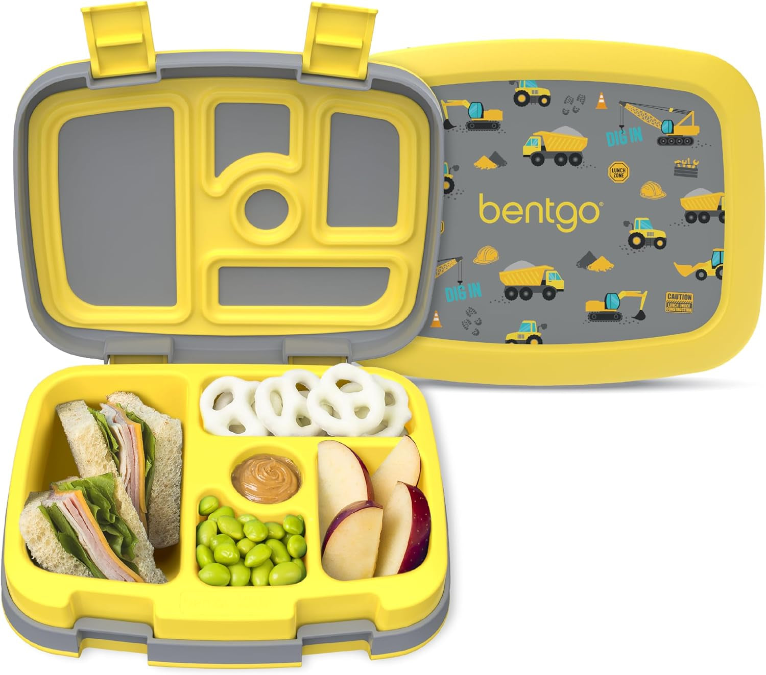 ® Kids Prints Leak-Proof, 5-Compartment Bento-Style Kids Lunch Box - Ideal Portion Sizes for Ages 3-7, Durable, Drop-Proof, Dishwasher Safe, & Made with Bpa-Free Materials (Dinosaur)