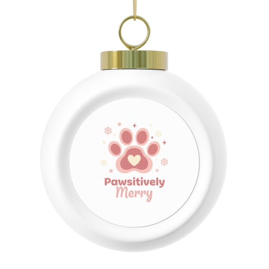 Christmas Ball Ornament - Pawsitively Merry Pet Holiday Design