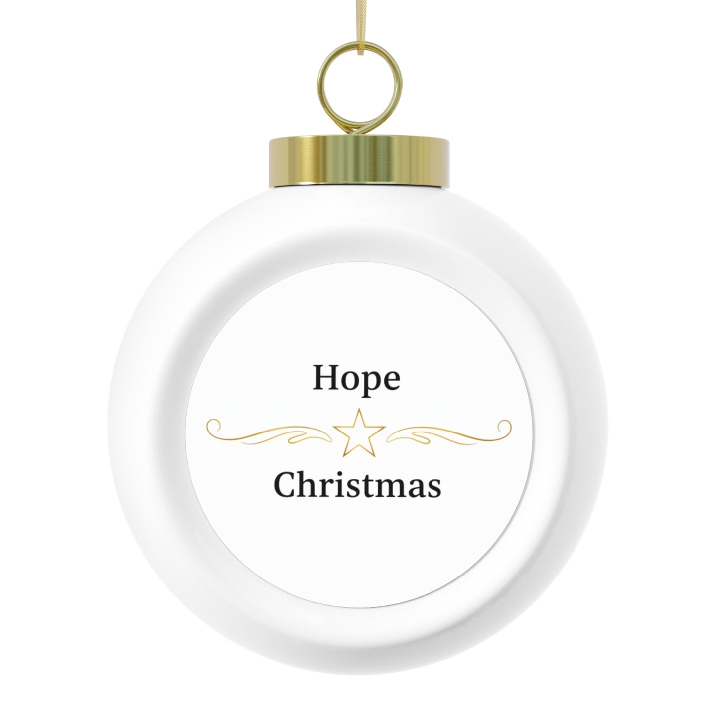 Christmas Ball Ornament - Hope Script Design
