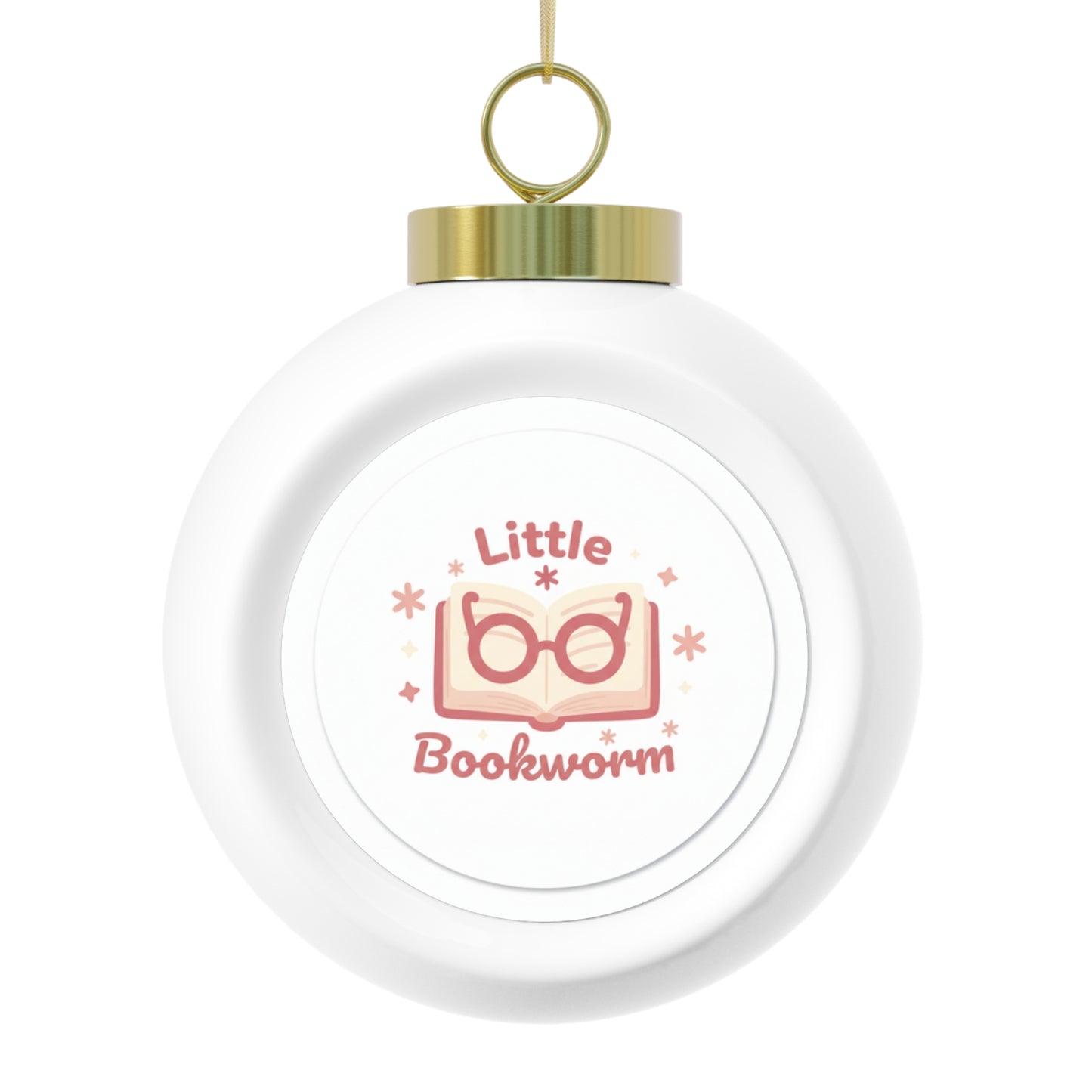 Christmas Ball Ornament Little Bookworm Booklover
