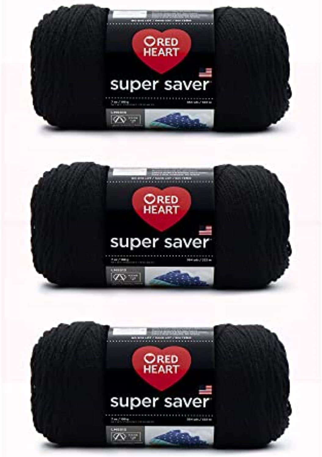 Super Saver White Yarn - 3 Pack of 198G/7Oz - Acrylic - 4 Medium (Worsted) - 364 Yards - Knitting/Crochet